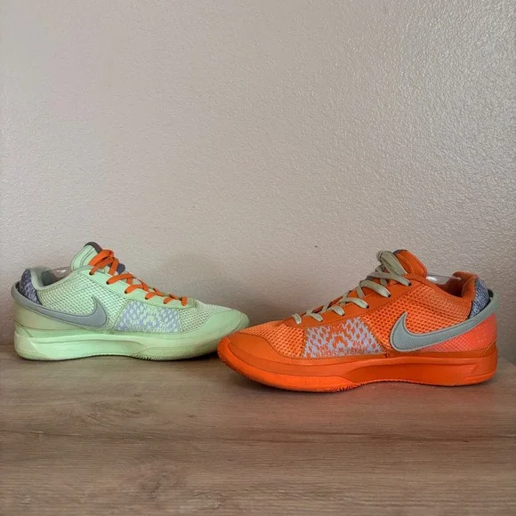 Nike Ja 1 Mismatched Orange Green Basketball Shoes Size 8.5 - Picture 4 of 9